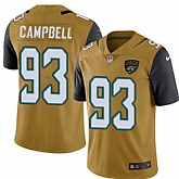 Nike Men's Jaguars 93 Calais Campbell Gold Color Rush Limited Jersey,baseball caps,new era cap wholesale,wholesale hats